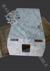 ARABESCATO WHITE MARBLE SITTING ROOM TABLE WITH WATERJET JALEE