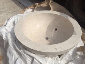 Omani Beige Marble Bowl/Fountain